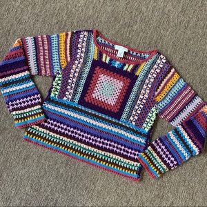 •Vintage• 90’s Express Tricot Crochet Crop Sweater